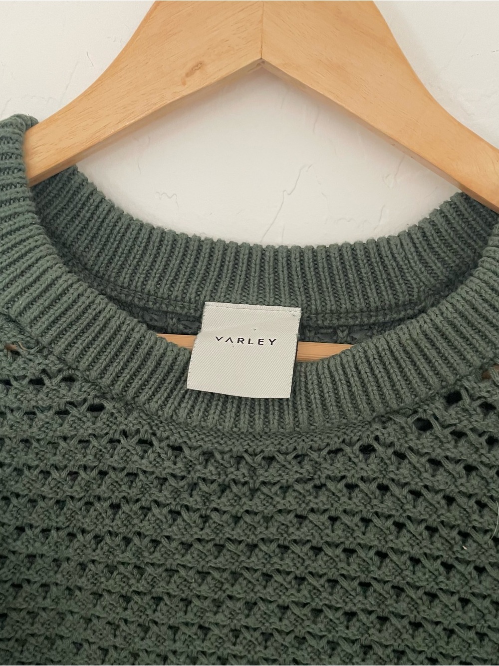 Varley Alva Knit Pullover Short Sleeve in Cilantro Green Size XL - Picture 4 of 7